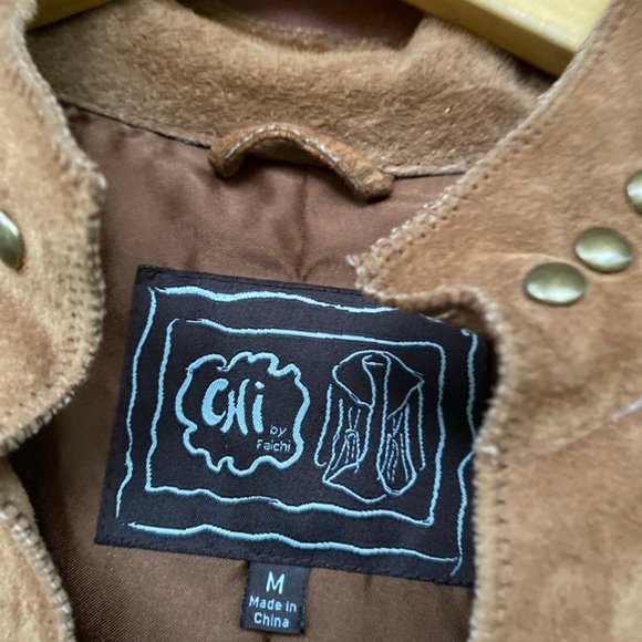 Chi by Falchi boho retro suede jacket, great vibe. - Picture 3 of 8
